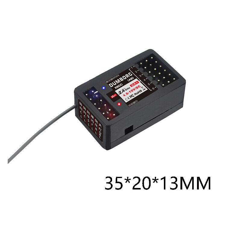 DumboRC nadajnik X6 X4 X6P 2.4G 6CH, odbiornik w/X6FG Gyro, X6F, zestaw świateł LED, SCX10, D90, 1/10/ 1/8, samochód terenowy, łódź: 1PC X6DC