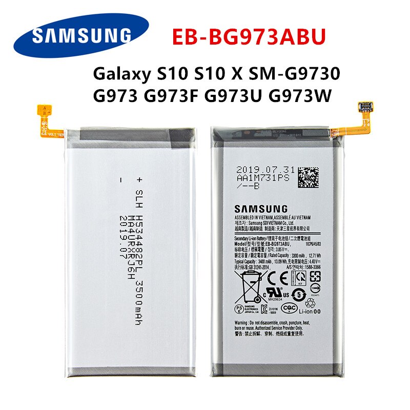 SAMSUNG Orginal battery For Samsung Galaxy S6 S6 Edge/Plus S7 S7 Edge S8 S8 Plus+ S9 S9 Plus S10 S10E S10 Plus J5 Pro J7 Pro: EB-BG973ABU For S10