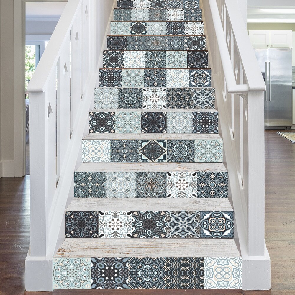 Retro Tiles Wall Stickers for Bathroom kitchen Tile Stickers Decor Adhesive Waterproof PVC Wall Stickers Kitchen Waist Line