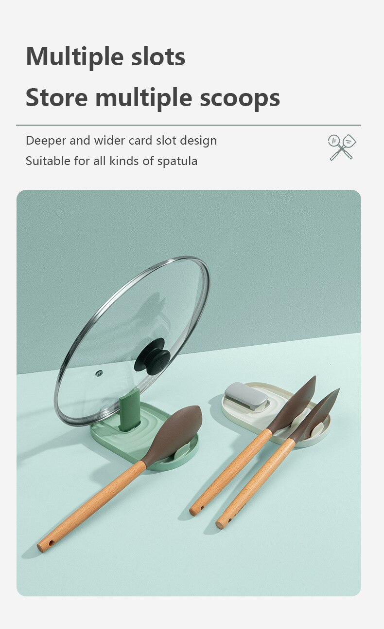 Porte-louche de cuisine, support de cuillère, organisateur d'ustensiles, porte-spatule, support de Pot couvercle, support de rangement en plastique porte-couvercle