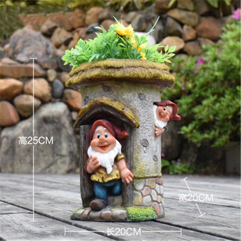 Karikatur Zwerg Blumentopf Ich bin Freien Garten Landschaft Pflanzen Dekor Kreative Kunsthandwerk Wohnkultur Skulptur Einzugsgeschenk A1839: F