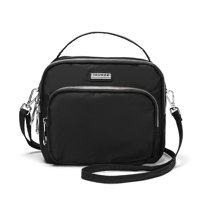 Fouvor luxe femmes Messenger sacs Nylon décontracté embrayage Carteira sac à main sac à bandoulière pour dames Bolsa Feminina: Black