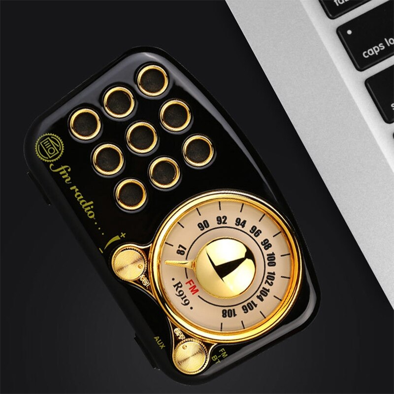 -Classical Retro Radio Portable Mini Wood FM SD MP3 Radio Stereo Bluetooth Radio Speaker AUX USB Rechargeable Radio
