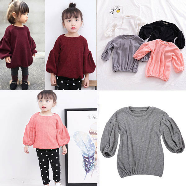 Peuter Baby Meisje Gebreide Trui Kid Lentern Mouw Ruffle Warm Lente Herfst Winter Trui Tops Outfits