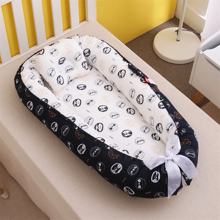 Mini berceau nordique Portable pour -né, impression de dessins animés, barrières de sommeil confortables dans le berceau pour Protection latérale, lit d&#39;enfant: 15
