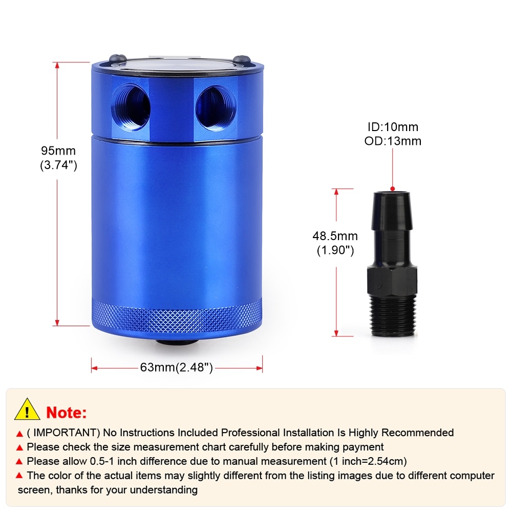 Tanque de captura de aceite Universal, bote compacto de 300ml, con volantes, depósito de aluminio de 2 puertos, tanque de combustible, hervidor transpirable de dos agujeros