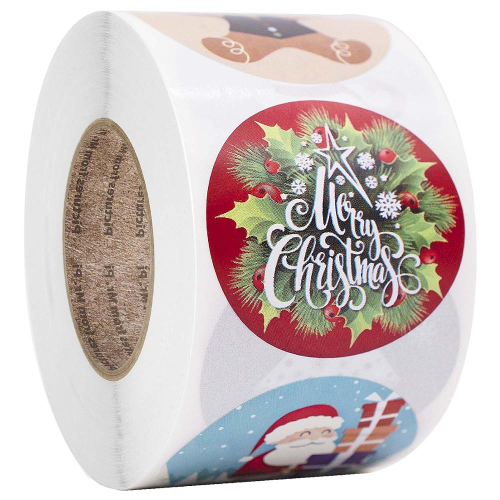 50-500 stuks 6 ontwerpen sticker sneeuwvlok kerstlabel geschenkdoos decoratie sticker gelukkige kerstdag dierenstickers papier: Zilver
