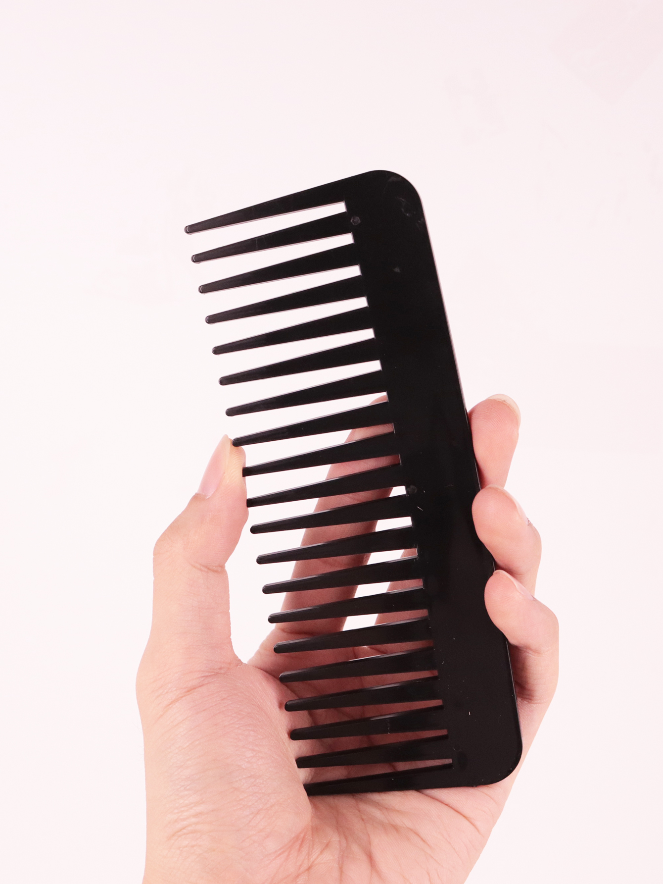 1 peine de peinado de salón de dientes largos, antiestático, resistente al calor, de plástico grueso, especial para pelucas de cabello real