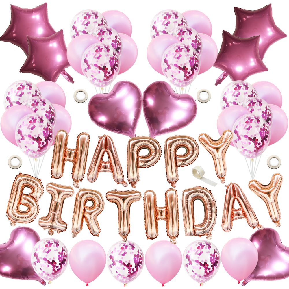 1Set lettre joyeux anniversaire ballon fête d'anniversaire décoration enfants événement fournitures ballons d'air bébé douche feuille Balon Alphabet