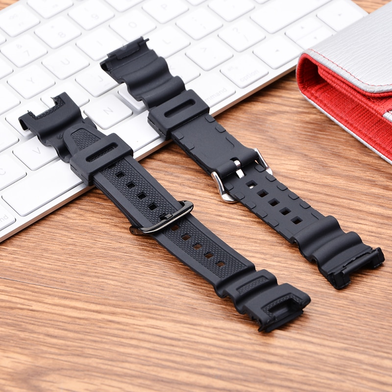 Hangrui Silicone strap For Casio SGW-100 Smart watch Waterproof Black Wristbands stainless steel buckle Wriststrap women men