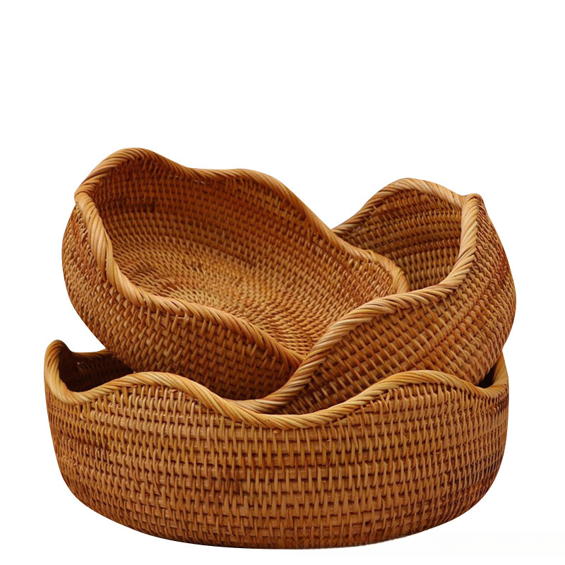 retro handgemachter geflochtener Korb Rattan geflochtenes Material Aufbewahrungskorb Heimat Wasser Obstkorb dekorative Aufbewahrung Bambuskorb