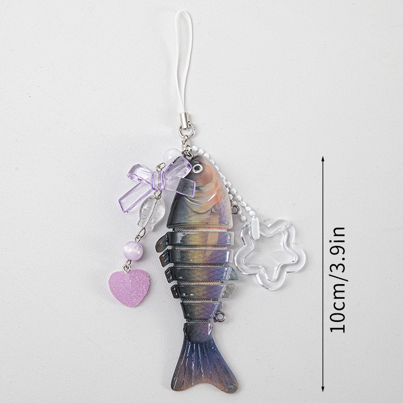 Porte-clés poisson mignon pour amoureux de la pêche, porte-clés de pêcheur, pendentif de sac de poisson, jolis bijoux pour Fans, de pêcheur: Black