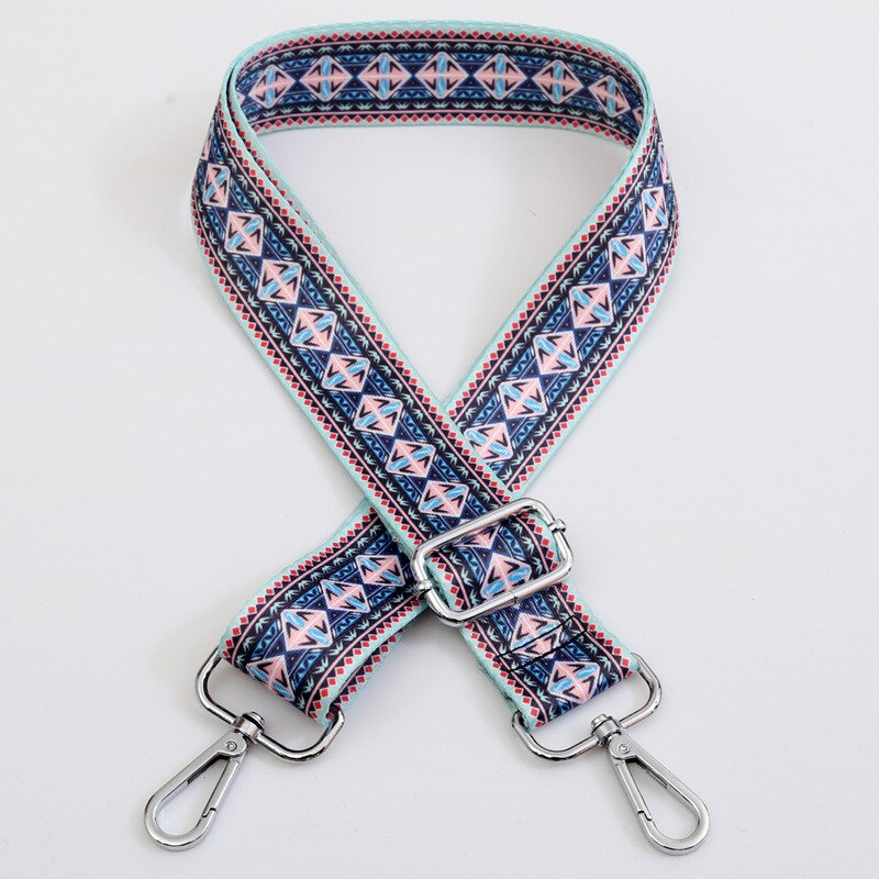 Dame o taske sølv krog skuldertaske strop nylon crossbody messenger taske regnbue håndtag til tasker tilbehør: 25 sølv