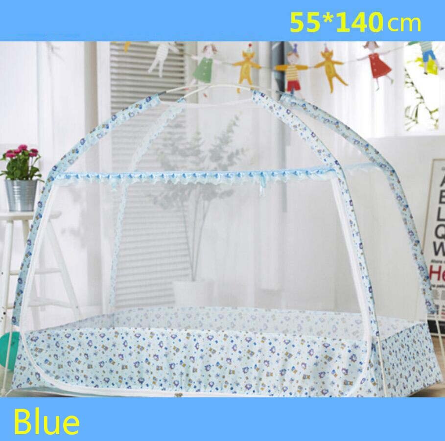 Mosquitera portátil para cuna de bebé, yurta mongola, carpa antimosquitos, dosel para recién nacido: Blue-XXBB-55x140cm