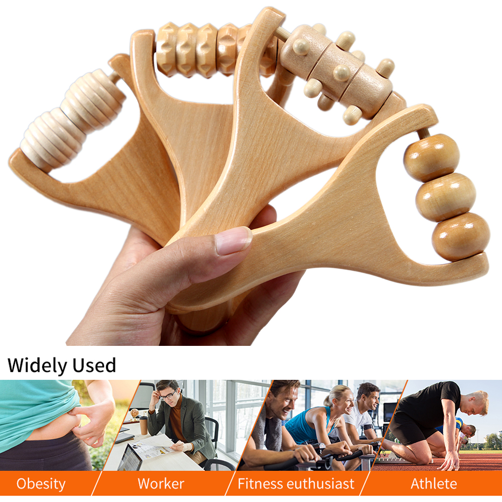 1 Stück Massageroller aus Holz, sofort selbstmassageende Taille, Oberschenkel, Beine, Hände, Ganzkörper-Rolle-Werkzeug, Massagegerät, DIY Maderotherapie