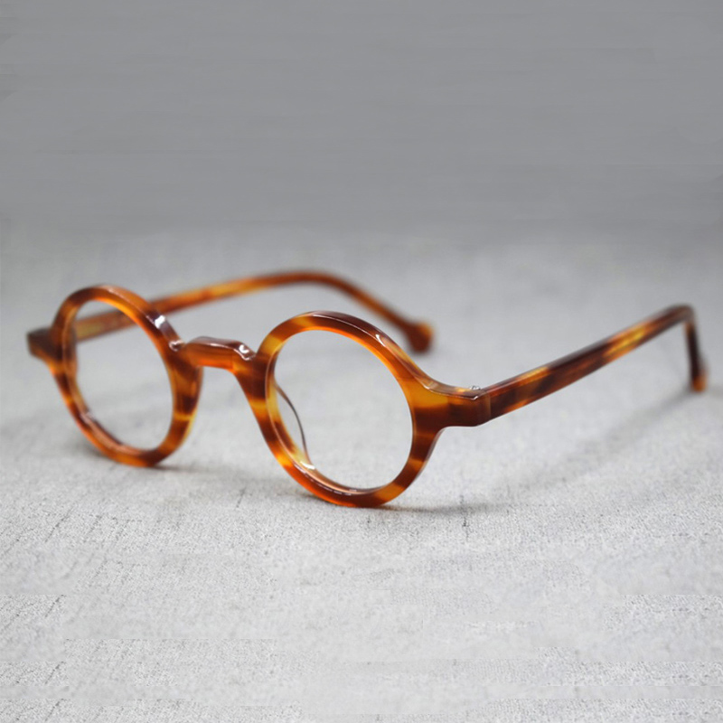 Vintage small round glasses frame Men and women retro myopia optical prescription Acetate glasses