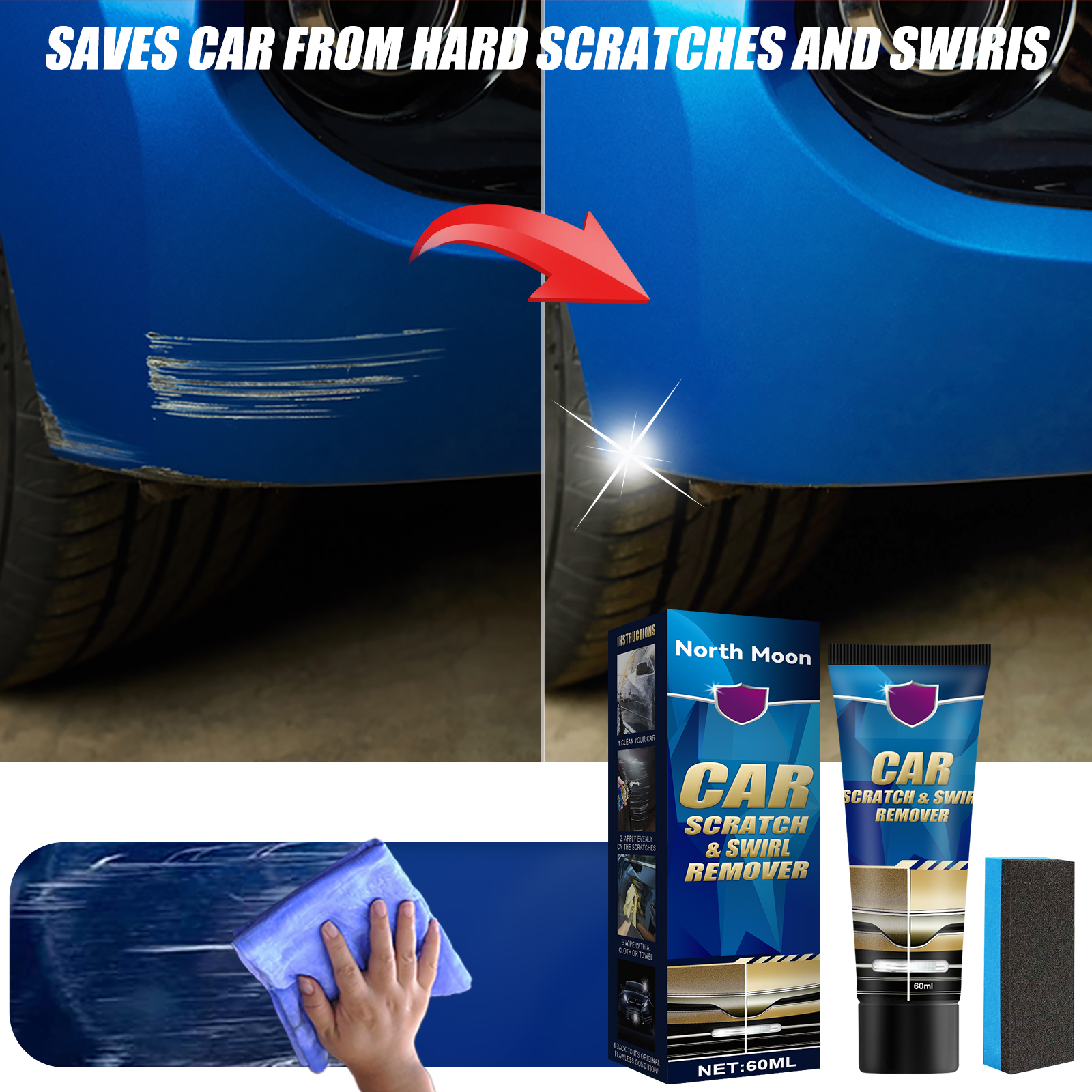 Auto Scratch Remover Kit Auto Body Paint Krassen Reparatie Polijstwas Swirl Verwijderen Reparatie Zorg Accessoires Gereedschap Auto Reparatie