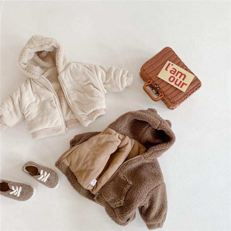 Vestiti imbottiti in cotone per bambini giacca invernale da ragazzo simpatico orso caldo più piumino con cappuccio in velluto abbigliamento per bambini per ragazze 1-6 anni
