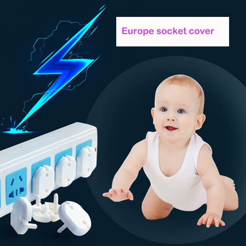 5pcs Europe Power 2 Hole Socket Electrical Cover Baby Kids Child Safety Guard Protection Anti Electric Shock Plugs Rotate Cover