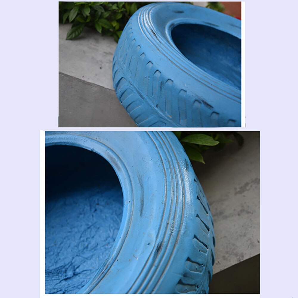 Hanging Small Tire Decoration Hanging Blue Succulent Flower Pot Balcony Garden Courtyard Large Diameter