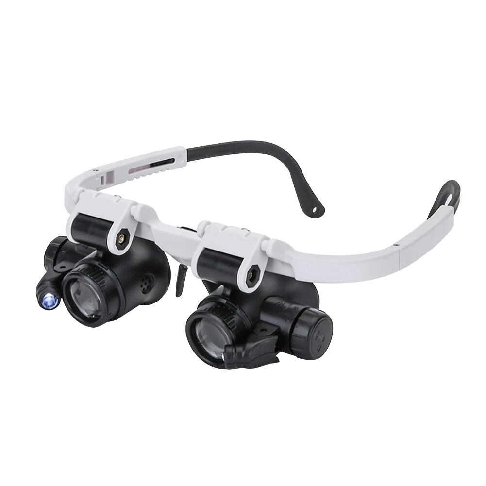 Draagbare Telescopische Vergrootglas Bril Loepen Met 2 Led Licht 8X/15X/23X Lens Observatie Vergrootglas Eyewear Voor Lezen juwelier