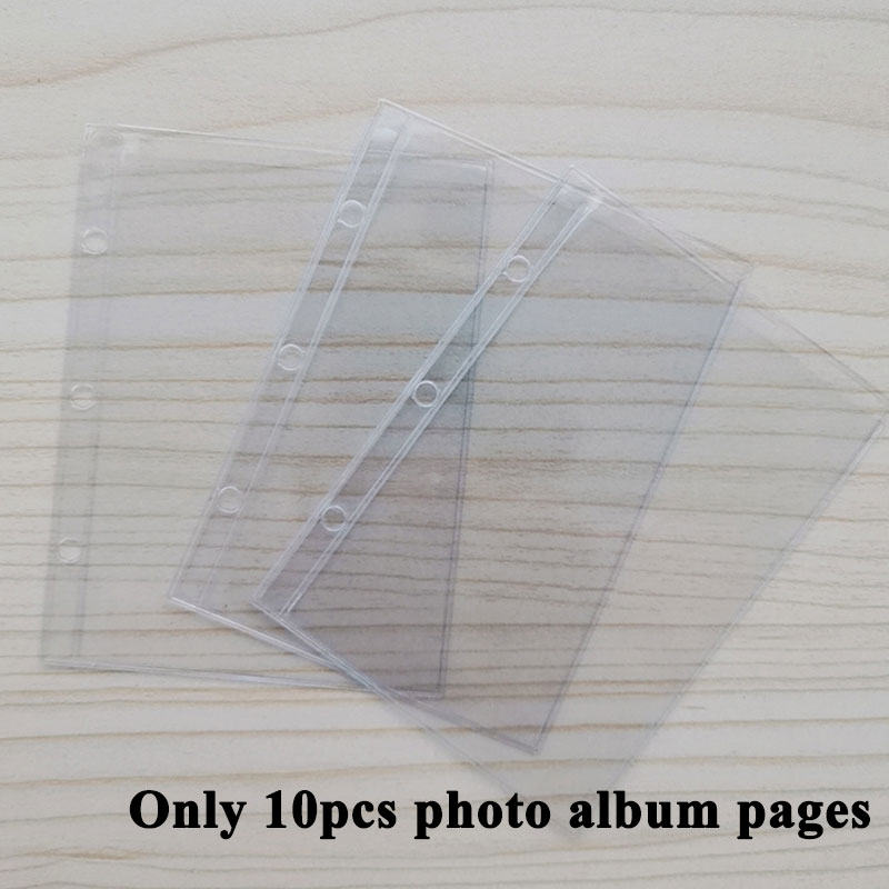 3 Rings Loose-leaf Shell Binder Cover Photo Album Cover Notebook Cover Photo Organizer School Stationery Mini Pocket: clear