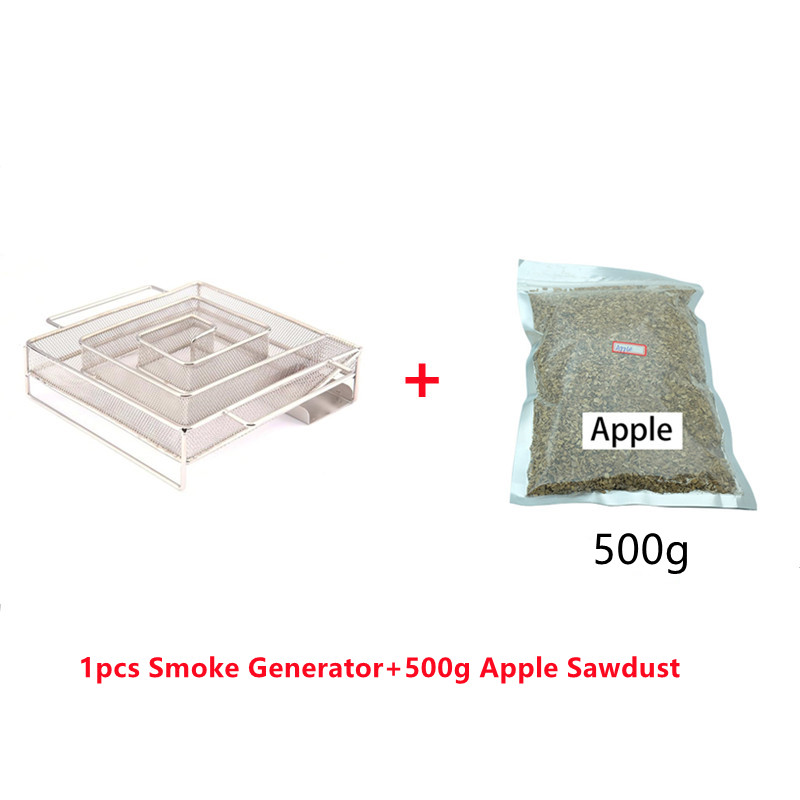 Cold Smoke Generator for Smoker BBQ Grill Cold Smoke Generator Smoker Wood Pellet Kitchen Supplies: Square 500g Chips