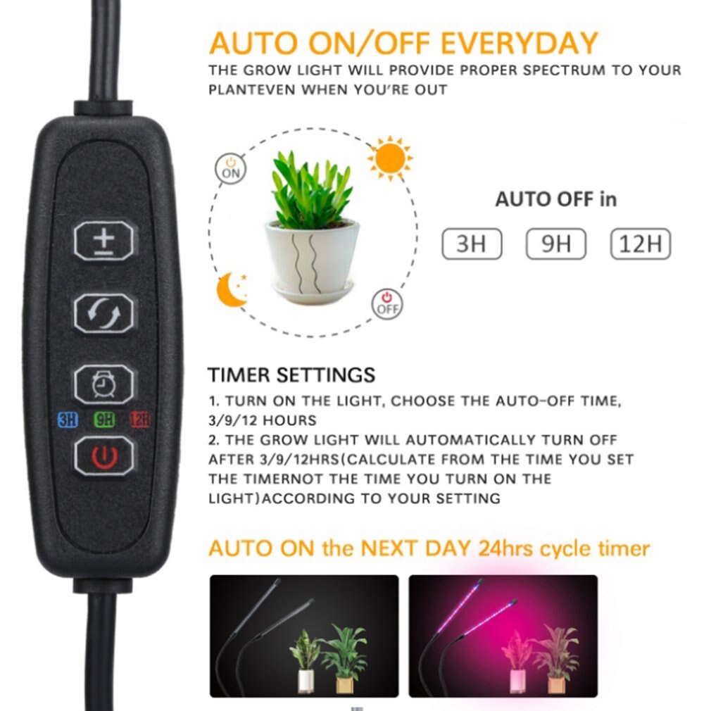 Ledet hode vokse lys hydroponic plante lampe blomst blomstre fullspektret usb klipp lampe til innendørs planter