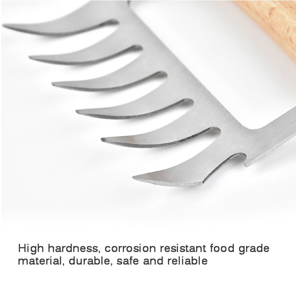 1 sztuk widelce niedźwiedzi pazur ze stali nierdzewnej drewniany uchwyt mięwięc podzielone łzawienie ciało wielofunkcyjne mięwięc strzęp wieprzowina zacisk narzędzie robić grillowania