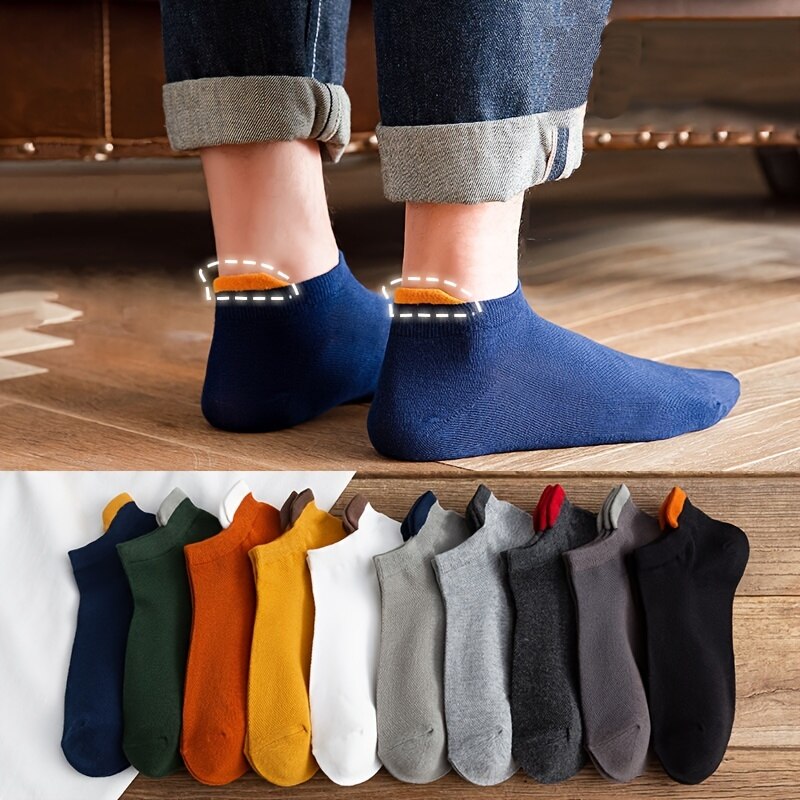 10 Pairs Men Sock Cotton Short Socks for Male Low-Cut Ankle Socks Breathable Summer Casual Soft Sports Socks