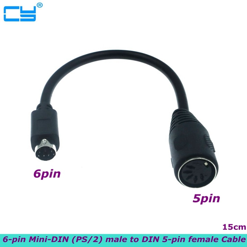 15Cm 6-Pin Mini-Din (Ps/2) mannelijke Din 5-Pin Vrouwelijke Adapter Connector Kabel Voor De Beste Toetsenbord