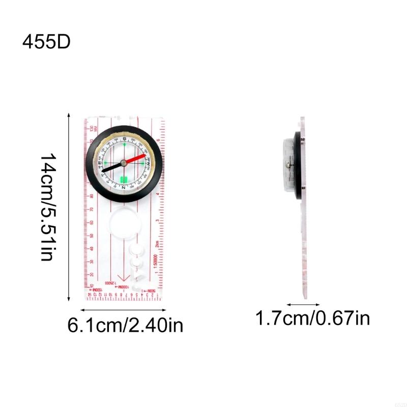 920L Orientation Compasses, Hiking Navigation Map Scale Ruler Compasses, Multifunctional Magnifier Compasses for Map Reading