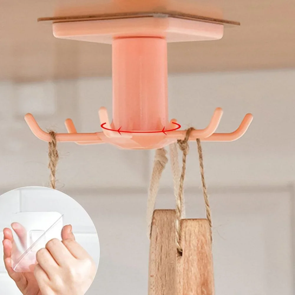 JJYY Keuken Muur Opbergrek Plank Roterende Haken Spatel Lepel Keukengerei Levert Wandmontage Kleverige Haken