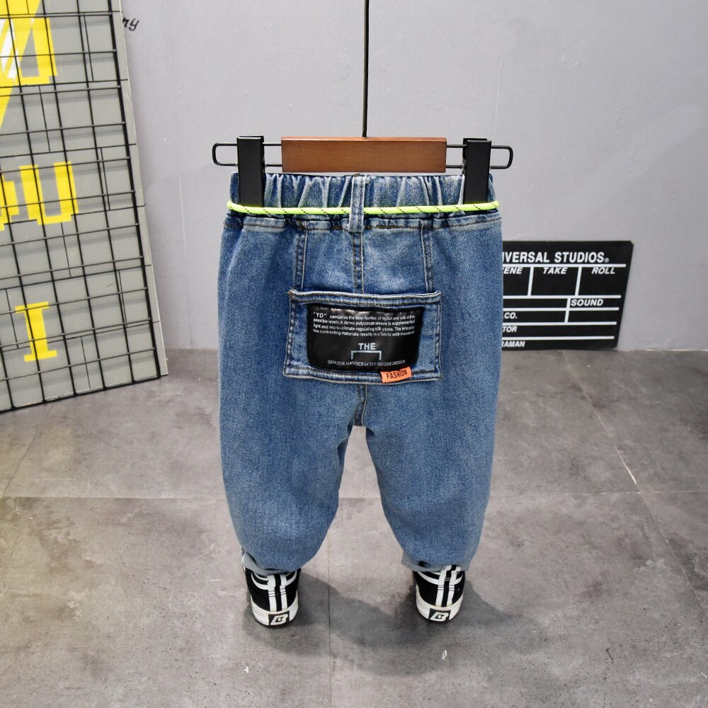 Pojkar jeans jeansbyxor barnkläder barnkläder vår höst ung pojke raka cowboybyxor fritidsbyxor 2-7 år