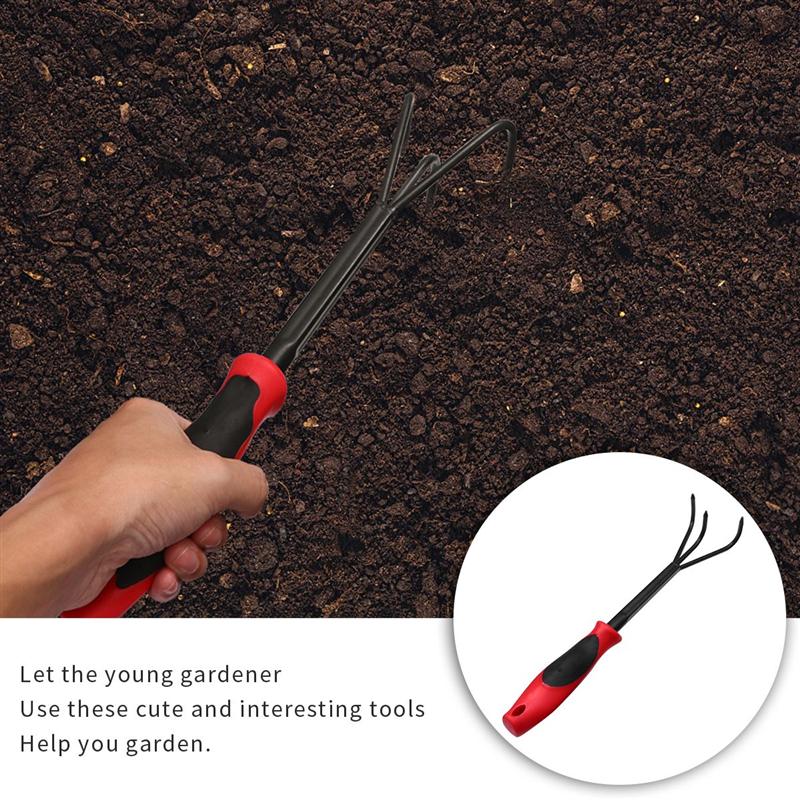 Garden Rake Useful Three Teeth Agricultural Rake Fork Kit Gardening Tool Rake Steel Fork for Park Yard Garden