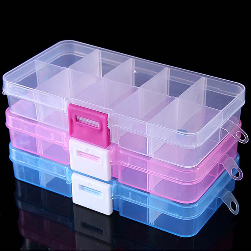 10 siatek Organizer na paznokcie Pudełko do przechowywania Narzędzie Wybierz regulowany Manicure Biżuteria Udekoruj Nail Art Tipsy Pojemnik do przechowywania