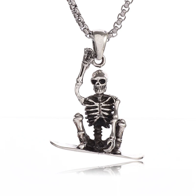 Collar gótico Vintage de la guadaña de Reaper, colgante del diablo fantasma de la vida, personalidad de los hombres, tendencia de Halloween, de joyería