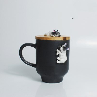 kreative Karikatur 3D Korgi Französisch Bulldogge Keramik Tassen niedlich Große Kapazität Hund Tassen Schüler Paar Becher Für Freund tasse: F5---400ML