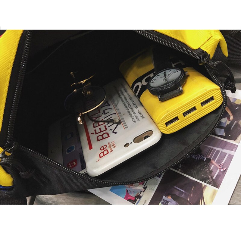Harajuku Shoulder Bag Men Chest Bags Street Style Trend Canvas Crossbody Bag Casual Unisex Outdoor Crossbody Chest Pack Bags