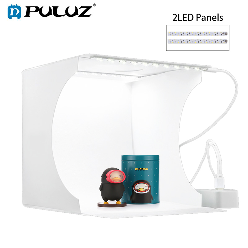 Fotolichtbak 20cm opvouwbare 2 led mini opvouwbare foto video box fotografie studio opnametent box kit smart studio softbox