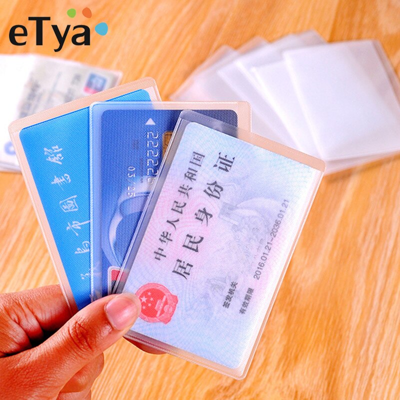 10Pcs Card Bescherm Cover Pvc Transparante Waterdichte Business Credit Card Holder Vrouwen Mannen Id Card Cover Tassen Case