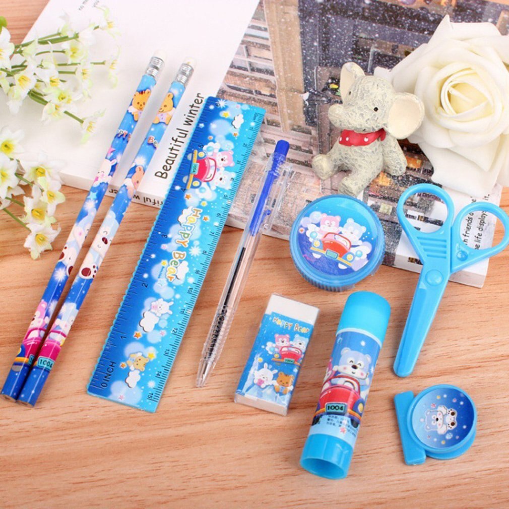 9-Piece Stationery Loaded Stylish Appearance Children'S Stationery Set Primary School Stationery Box