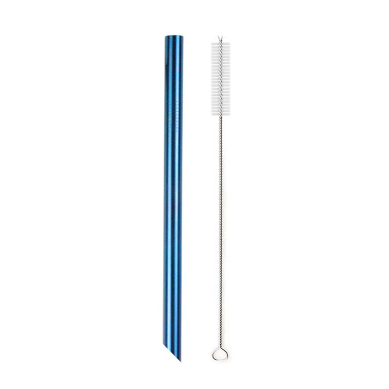 1 stücke Wiederverwendbare Trinken Stroh 304 Edelstahl Stroh 12mm Breiten Metall Strohhalme einstellen Milchshake blasiert Tee Stroh mit reiniger Pinsel