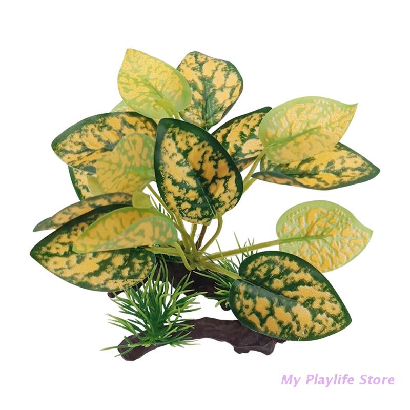 Aquarium Künstliche Decor Simulation Treibholz Zweige mit Kunststoff Pflanze Aquarium Dekorationen Aquatische Unterwasser Blätter Verstecken