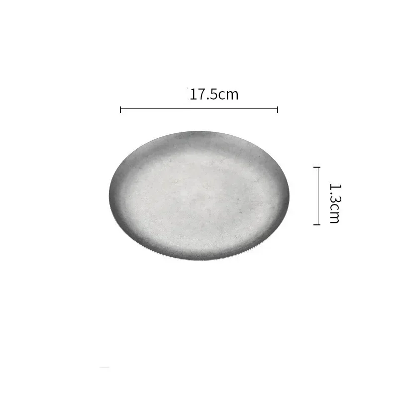 304 ronde vintage dessertbord Creatieve steak Pastaplaat Roestvrij staal Eettafel Taartbak Ondiepe borden set Japanse gerechten: Rood