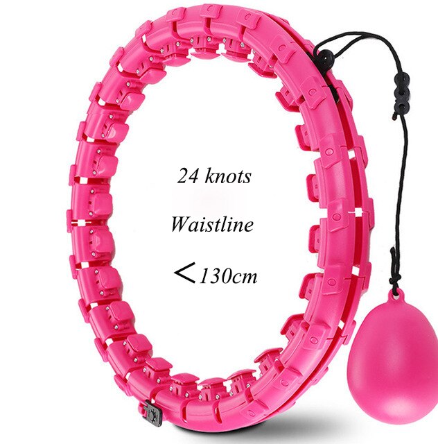 Intelligent Fitness Sport Hoop Smart Sport Hoop Adjustable Thin Waist Exercise Gym Hoop Fitness Equipment Home Training: Pink 24