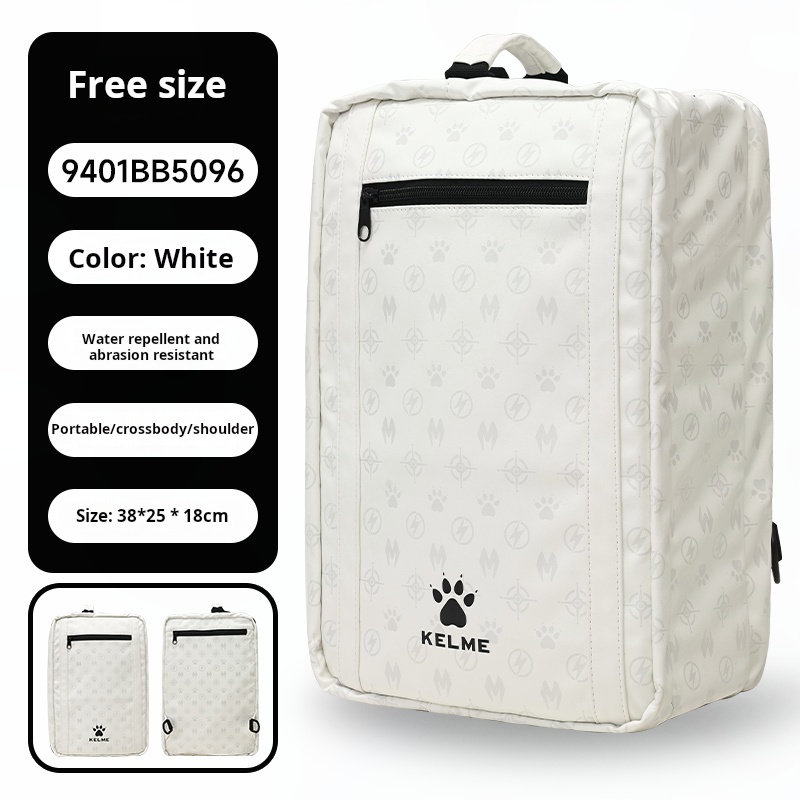 Kelme-Sac d'entraînement de football, sac à dos étudiant, grande capacité, sac de rangement multicouche pour chaussures de football, sac messager de sport: couleur noire