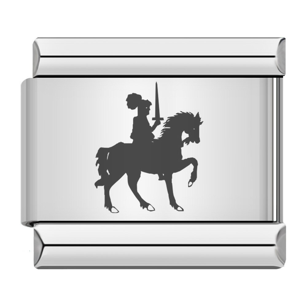 Hapiship Beliebte Einhorn Alpaka Katze Hund Fußspuren Charme Verbindet Fit 9mm Edelstahl Armband Schmuck, Der DJ197: D