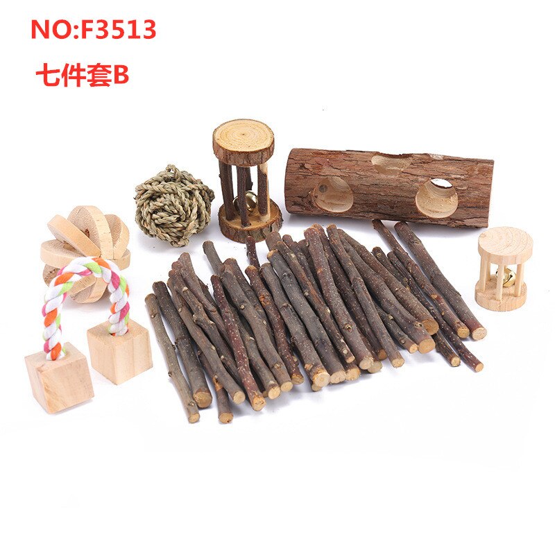 10PCS Hamster Chew Toy Set,Rat Toys Natural Pine Wood,Gerbil,Hamster,Chinchilla&#39;s Favorite Chewing Toy,Toys Accessories: 6PC 200PC  NO3513