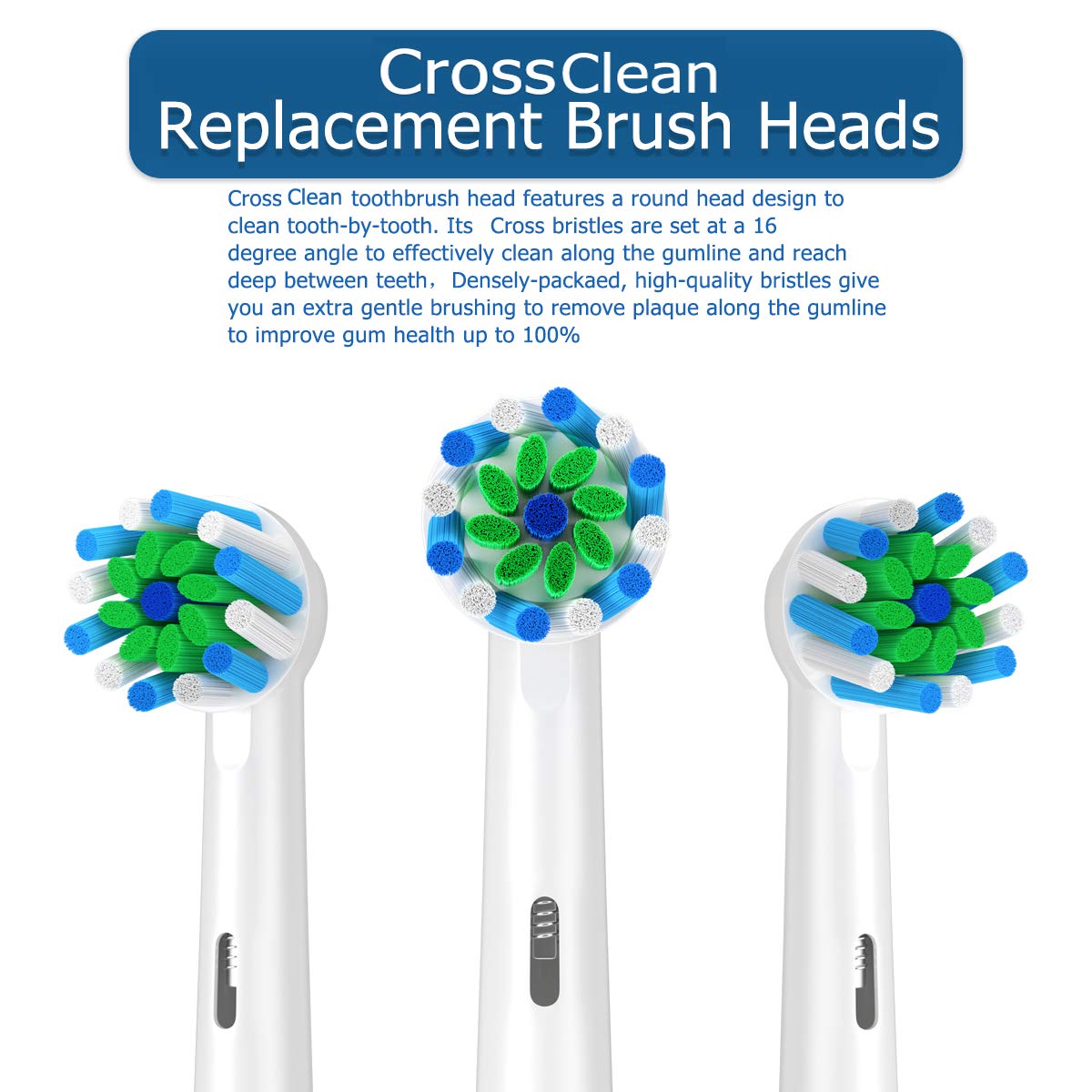 Cross Action Opzetborstels Voor Oral B D32 D1450 D1250 P9000 P7500 P8000 P4500 Elektrische Tandenborstel Heads